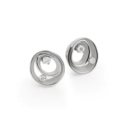 Cammilli Dune Earrings 18ct White Ice Gold with Diamonds