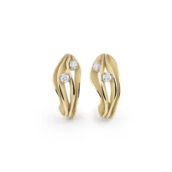Cammilli Dune Earrings 18ct Yellow Sunrise Gold with Diamonds