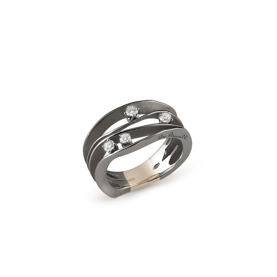 Cammilli Dune Ring 18ct Black and Lava Gold with Diamonds