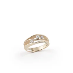 Cammilli Dune Ring 18ct Natural Beige Gold with Diamonds