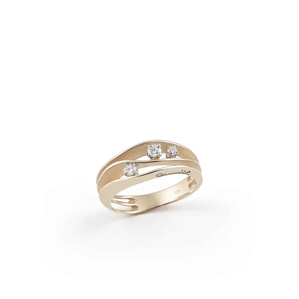 Cammilli Dune Ring 18ct Natural Beige Gold with Diamonds