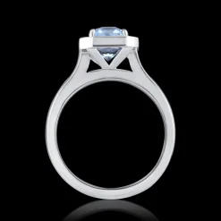 Cluster 1.45ct Aquamarine and Diamond White Gold Ring