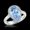 Cluster 3.09ct Aquamarine and Diamond White Gold Ring