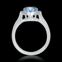 Cluster 3.09ct Aquamarine and Diamond White Gold Ring