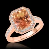 Cluster 3.30ct Brown Tourmaline Rose Gold Ring