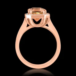 Cluster 3.30ct Brown Tourmaline Rose Gold Ring