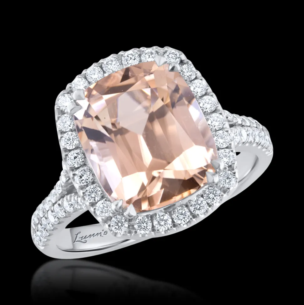 Cluster 4.85ct Brown/Peach Tourmaline White Gold Ring