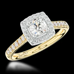 Cluster 0.31ct D SI1 Diamond Yellow Gold/Platinum Ring