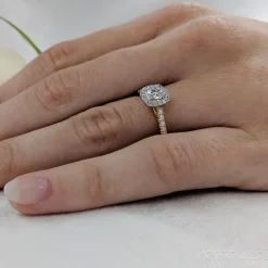 Cluster 0.31ct D SI1 Diamond Yellow Gold/Platinum Ring