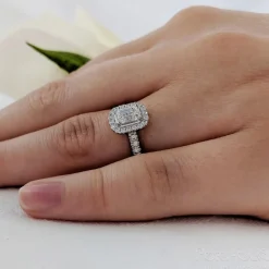 Cluster 0.50ct D VS2 Diamond Platinum Ring