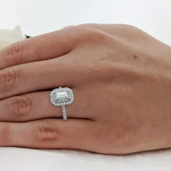 Cluster 1.02ct D VS1 Diamond Platinum Ring