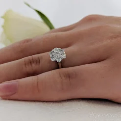 Cluster 0.16ct Diamond Platinum Ring