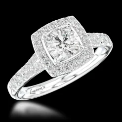 Cluster 0.40ct E SI1 Diamond Platinum Ring
