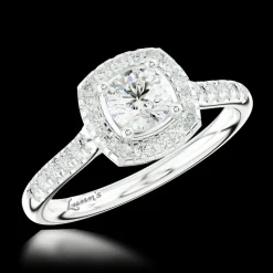 Cluster 0.40ct E SI1 Diamond Platinum Ring