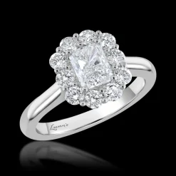 Cluster 0.91ct E SI1 Diamond Platinum Ring