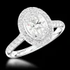 Cluster 0.90ct E SI1 Diamond Platinum Ring