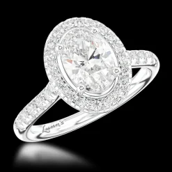 Cluster 0.90ct E SI1 Diamond Platinum Ring