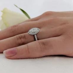 Cluster 0.50ct E SI1 Diamond Platinum Ring