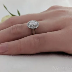 Cluster 0.52ct E SI1 Diamond Platinum Ring