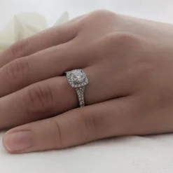 Cluster 0.40ct E SI1 Diamond Platinum Ring