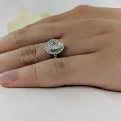 Cluster 0.70ct E SI1 Diamond Platinum Ring