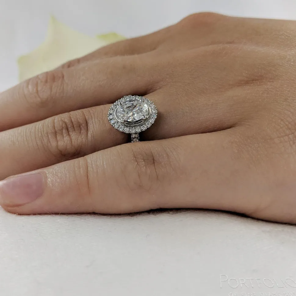 Cluster 0.70ct E SI1 Diamond Platinum Ring