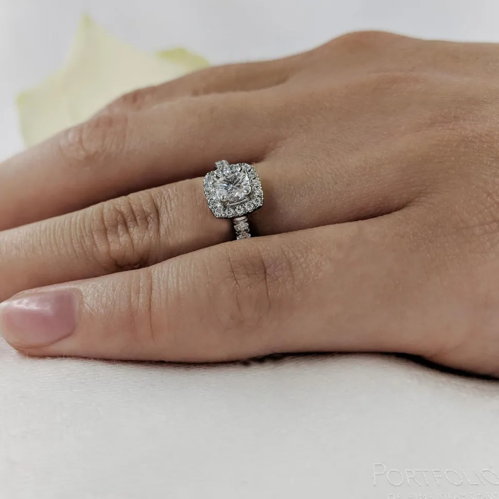 Cluster 0.37ct E SI1 Diamond Platinum Ring