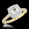 Cluster 0.50ct E SI2 Diamond Yellow Gold/Platinum Ring