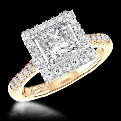 Cluster 0.40ct E SI1 Diamond Yellow Gold/Platinum Ring
