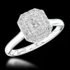 Cluster 0.30ct E VS2 Diamond Platinum Ring