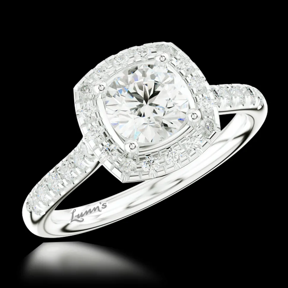 Cluster 0.73ct E VS2 Diamond Platinum Ring