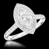 Cluster 0.82ct E VS2 Diamond Platinum Ring
