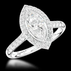 Cluster 0.82ct E VS2 Diamond Platinum Ring