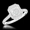 Cluster 0.70ct E VS1 Diamond Platinum Ring