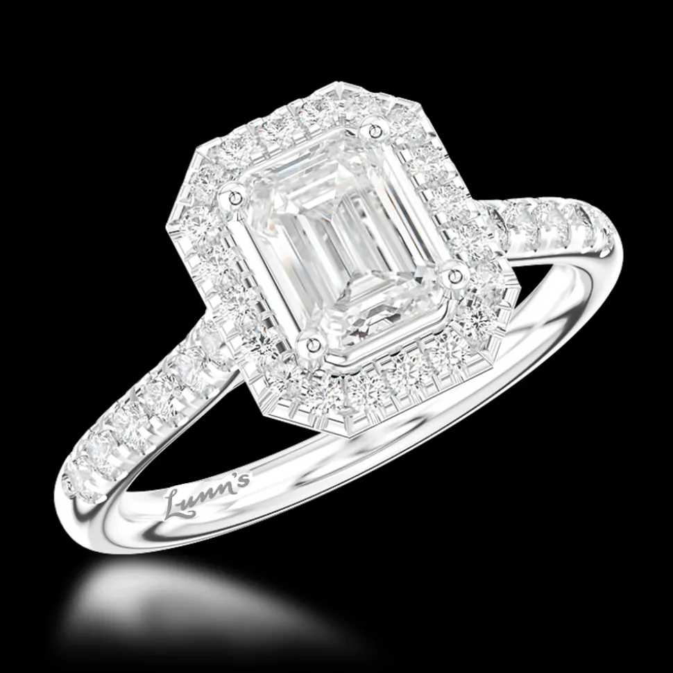 Cluster 0.70ct E VS1 Diamond Platinum Ring