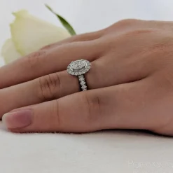 Cluster 0.40ct E VS1 Diamond Platinum Ring