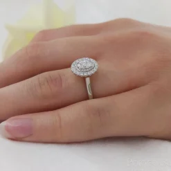 Cluster 0.31ct E VS1 Diamond Platinum Ring