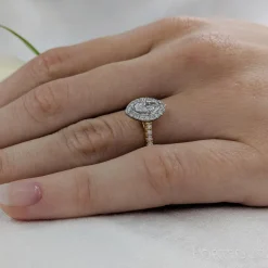 Cluster 0.40ct E VS2 Diamond Yellow Gold/Platinum Ring