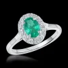 Cluster 0.73ct Emerald Platinum Ring