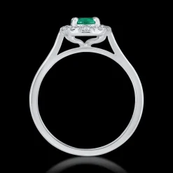 Cluster 0.73ct Emerald Platinum Ring
