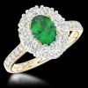Cluster 1.10ct Emerald Yellow Gold/Platinum Ring