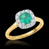 Cluster 0.76ct Emerald Yellow Gold Ring