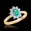 Cluster 0.39ct Emerald Yellow Gold Ring