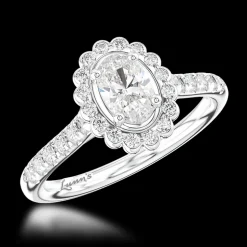 Cluster 0.50ct F SI1 Diamond Platinum Ring