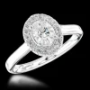 Cluster 0.40ct F SI1 Diamond Platinum Ring