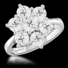 Cluster 0.34ct F SI1 Diamond Platinum Ring