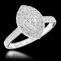 Cluster 0.40ct F SI1 Diamond Platinum Ring