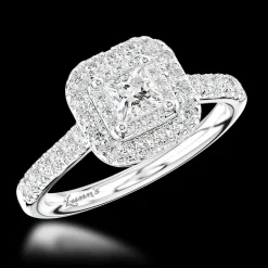 Cluster 0.40ct F SI1 Diamond Platinum Ring