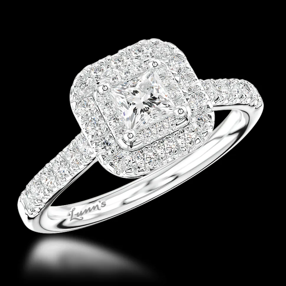 Cluster 0.40ct F SI1 Diamond Platinum Ring