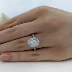 Cluster 0.71ct F SI1 Diamond Platinum Ring